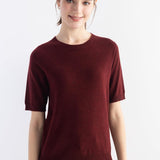 Women's Merino Wool Sweater 2025 Fall Winter Crew Neck Short Sleeve First-Line Ready to Wear Seamless Knit Sweater
