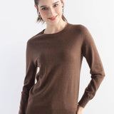 Women's Merino Wool Sweater 2025 Fall Winter Crew Neck Long Sleeve First-Line Ready to Wear Seamless Knit Sweater