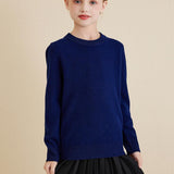 Chanyarn Girls 100% Merino Wool Sweater 2025 Fall Winter Kids Solid Crew Neck Warm Soft Long Sleeve Knit Pullover Jumper