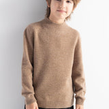 男の子の100％メリノウールセーター秋の冬のファーストライン長袖を着る準備ができているシームレスなプルオーバー