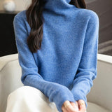 Chanyarn Women's100％メリノウールシームレスセータータートルネックファーストライン長いスリーブニットプルオーバートップを着用する準備ができています