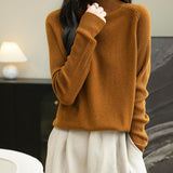 Chanyarn Women's Turtleneck 100% Merino Wool Sweater 2025 Fall Winter Classic Warm Soft Raglan Long Sleeve Knit Sweater