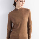 Women's Merino Wool Sweater 2025 Fall Winter Mock Neck Long Sleeve First-Line Ready to Wear Seamless Knit Sweater