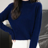 Chanyarn Women's 100% Merino Wool Seamless Sweater Mock Neck First-Line Ready to Wear Long Sleeve Knitted Pullover Tops