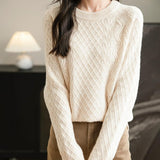Suéter de lana 100% merino de chanyarn femenino 2025 otoño invierno informal