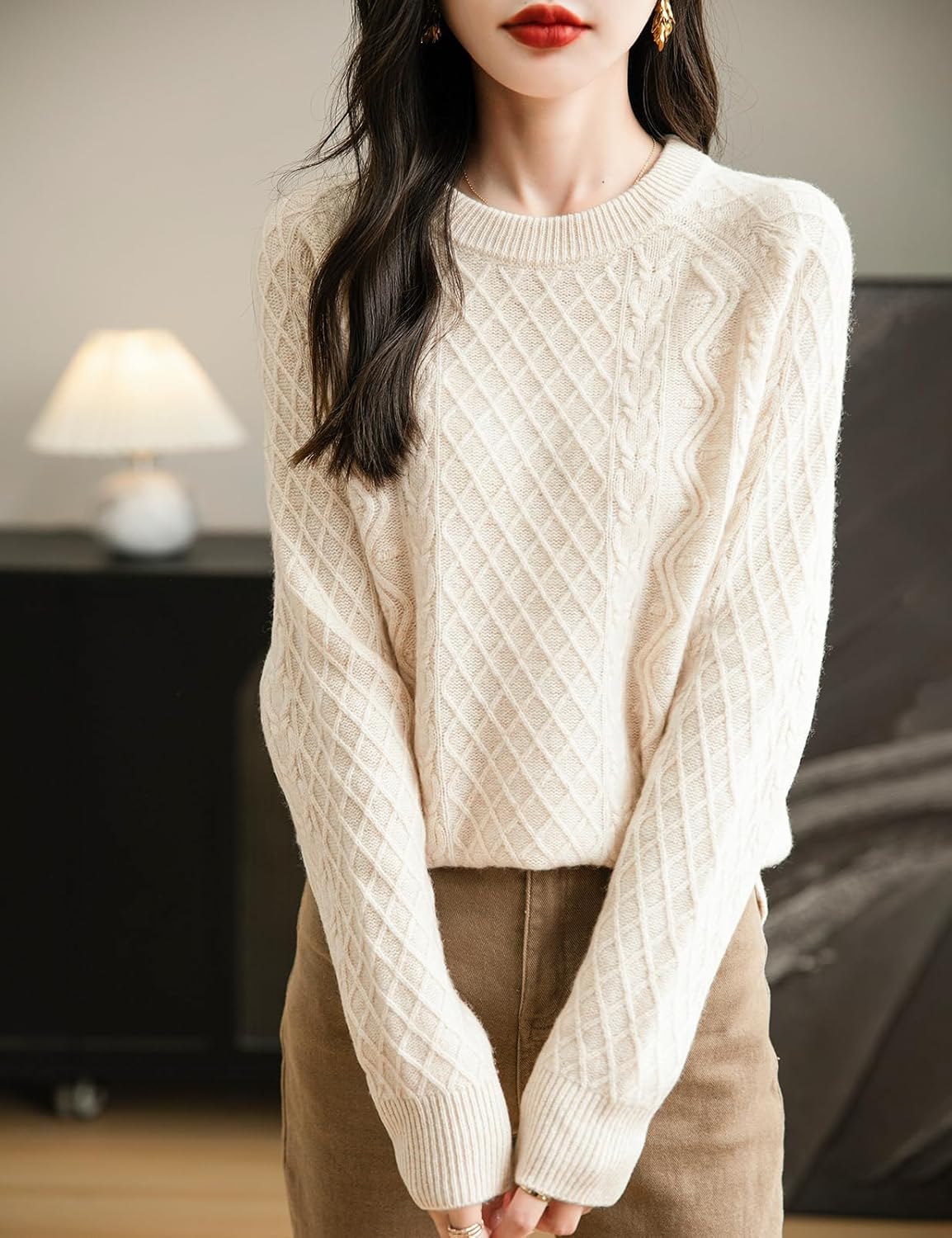 Suéter de lana 100% merino de chanyarn femenino 2025 otoño invierno informal