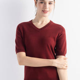 Frauen Merino Wollpullover 2025 Herbst Winter gegen Nacken Kurzarm Erstlinienanschluss bereit zum Tragen nahtloser Strickpullover