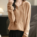 Cardigan de munición larga de manga larga de manga larga de lana 100% merino