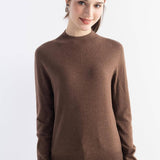Women's Merino Wool Sweater 2025 Fall Winter Mock Neck Long Sleeve First-Line Ready to Wear Seamless Knit Sweater