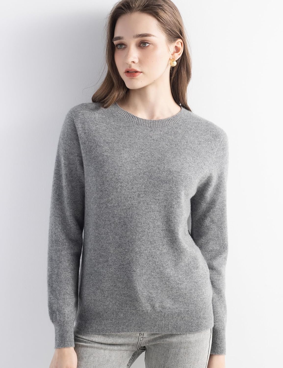 100% Pure Cashmere Sweater Crew Neck Pullover