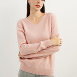 Chanyarn 100% Pure Cashmere Women's Sweater V-Neck Long Sleeve 2025 Fall Winter Warm Soft Knit Pullover