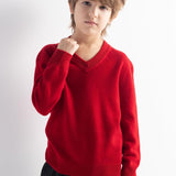 男の子と女の子100％メリノウールのセーター秋の冬のファーストラインクルーネックの長袖のシームレスセーターを着用する準備ができています