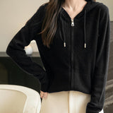 Cardigan de munición larga de manga larga de manga larga de lana 100% merino