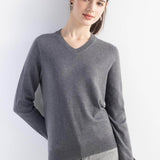 Women's Merino Wool Sweater 2025 Fall Winter V Neck Long Sleeve First-Line Ready to Wear Seamless Knit Sweater