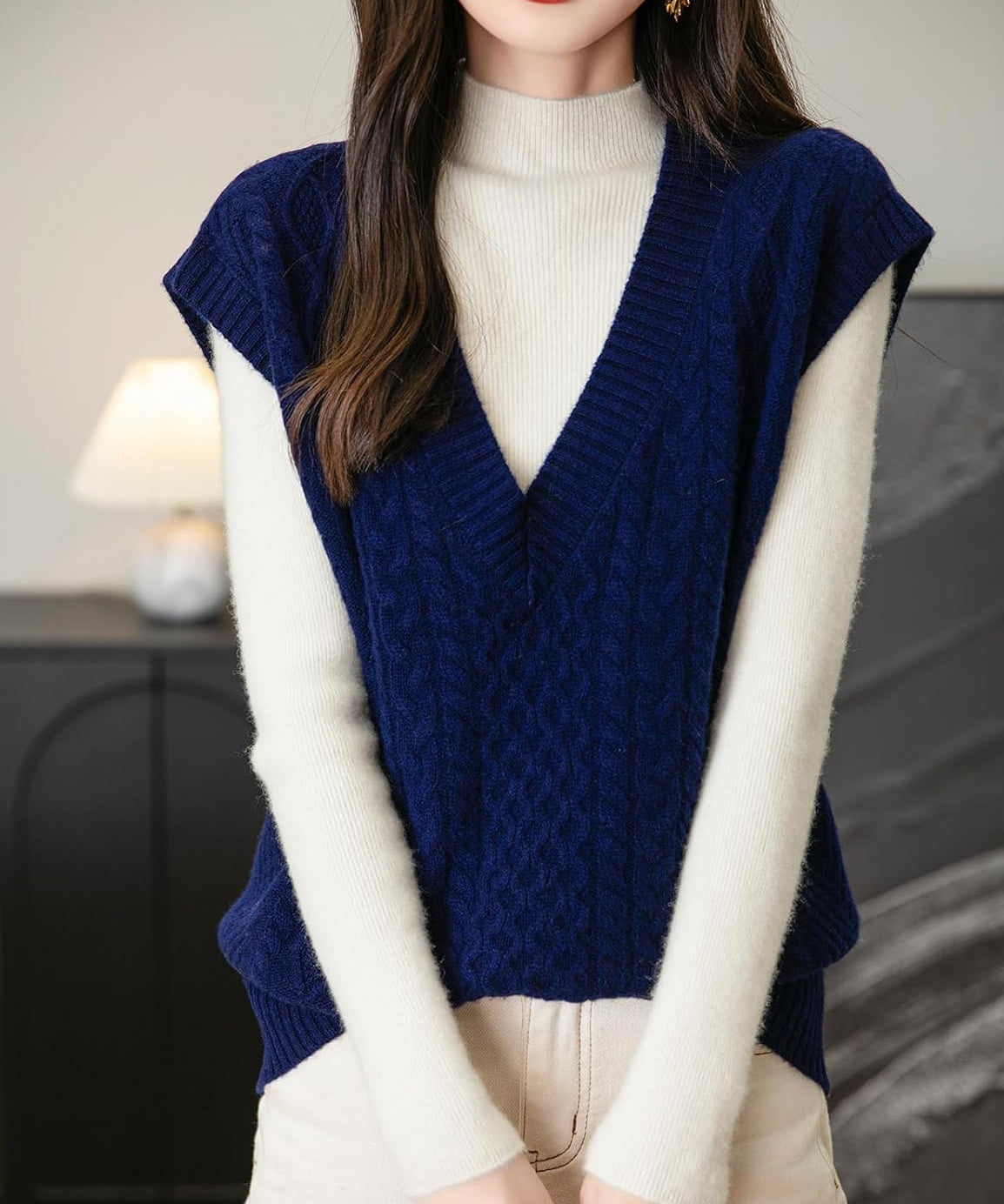 100% Merino Wool V-Neck Sweater Vest