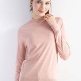 Women's Merino Wool Sweater 2025 Fall Winter Mock Neck Long Sleeve First-Line Ready to Wear Seamless Knit Sweater