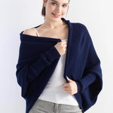 Women's Merino Wool Oversized Cardigan 2025 Fall Winter Open Front Batwing Sleeve Rib Knit Slouchy Cardigan Sweater