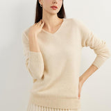 Chanyarn 100% Pure Cashmere Women's Sweater V-Neck Long Sleeve 2025 Fall Winter Warm Soft Knit Pullover