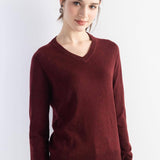 Women's Merino Wool Sweater 2025 Fall Winter V Neck Long Sleeve First-Line Ready to Wear Seamless Knit Sweater