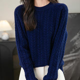 Chanyarn Women's Crew Neck 100% Merino Wool Sweater 2025 Otoño Invierno Cable Vintage Capas de manga larga cálida