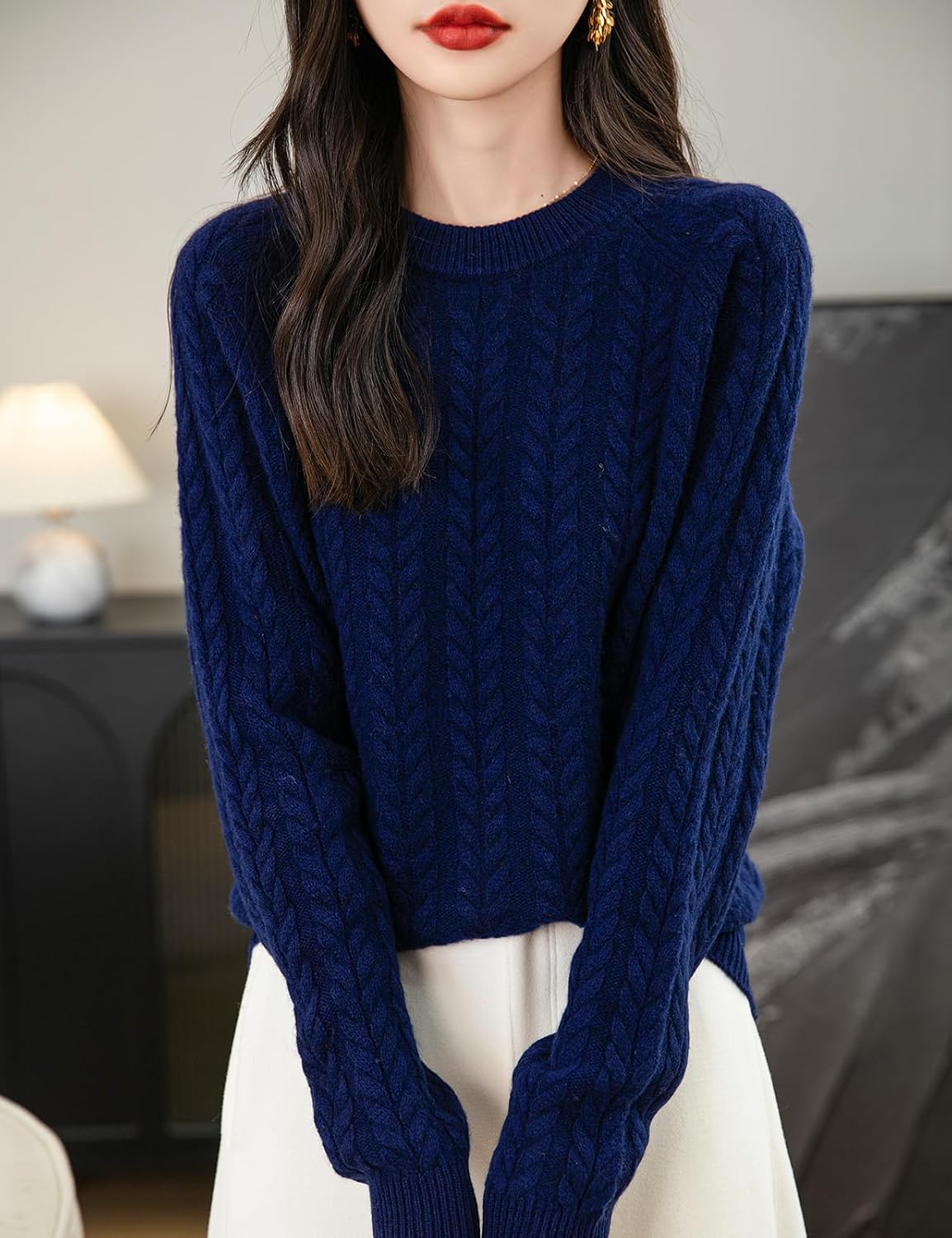 Chanyarn Women's Crew Neck 100% Merino Wool Sweater 2025 Otoño Invierno Cable Vintage Capas de manga larga cálida