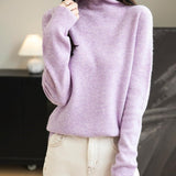 Chanyarn Women's100％メリノウールシームレスセータータートルネックファーストライン長いスリーブニットプルオーバートップを着用する準備ができています