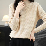 Chanyarn Women's 100% Merino Merino Wool Séter 2025 Otoño Invierno Solid Mock Cuella de manga larga Sweater Jumper
