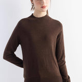 Women's Merino Wool Sweater 2025 Fall Winter Mock Neck Long Sleeve First-Line Ready to Wear Seamless Knit Sweater