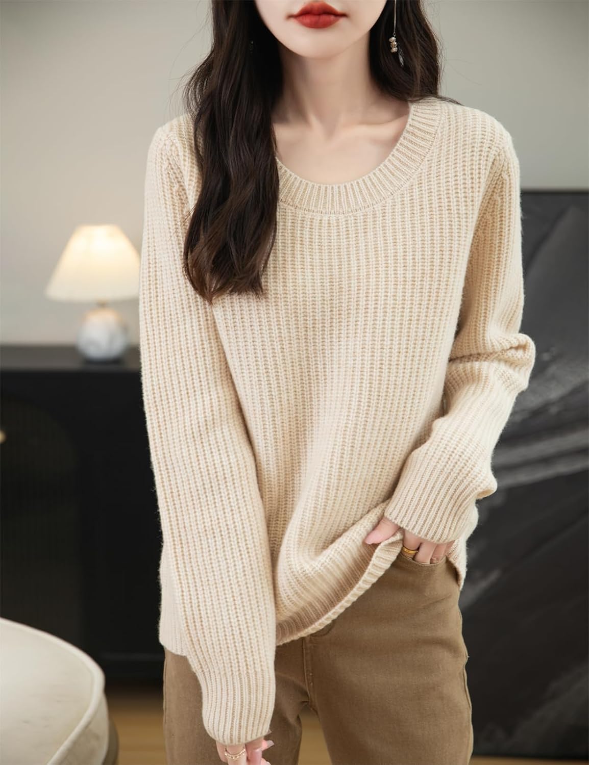 Chanyarn Pull de laine de mérinos de Chanyarn 2025 Automne d'hiver Casual Crewneck Long Sweater en tricot à manches longues à manches longues à manches longues