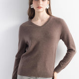 Mongolisk kashmirtröja med v-ringad