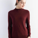 Women's Merino Wool Sweater 2025 Fall Winter Mock Neck Long Sleeve First-Line Ready to Wear Seamless Knit Sweater