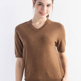 Frauen Merino Wollpullover 2025 Herbst Winter gegen Nacken Kurzarm Erstlinienanschluss bereit zum Tragen nahtloser Strickpullover