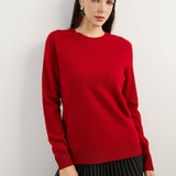 Women's 100% Pure Cashmere Sweater 2025 Fall Winter Crew Neck Long Sleeve Warm Soft Knitted Pullover