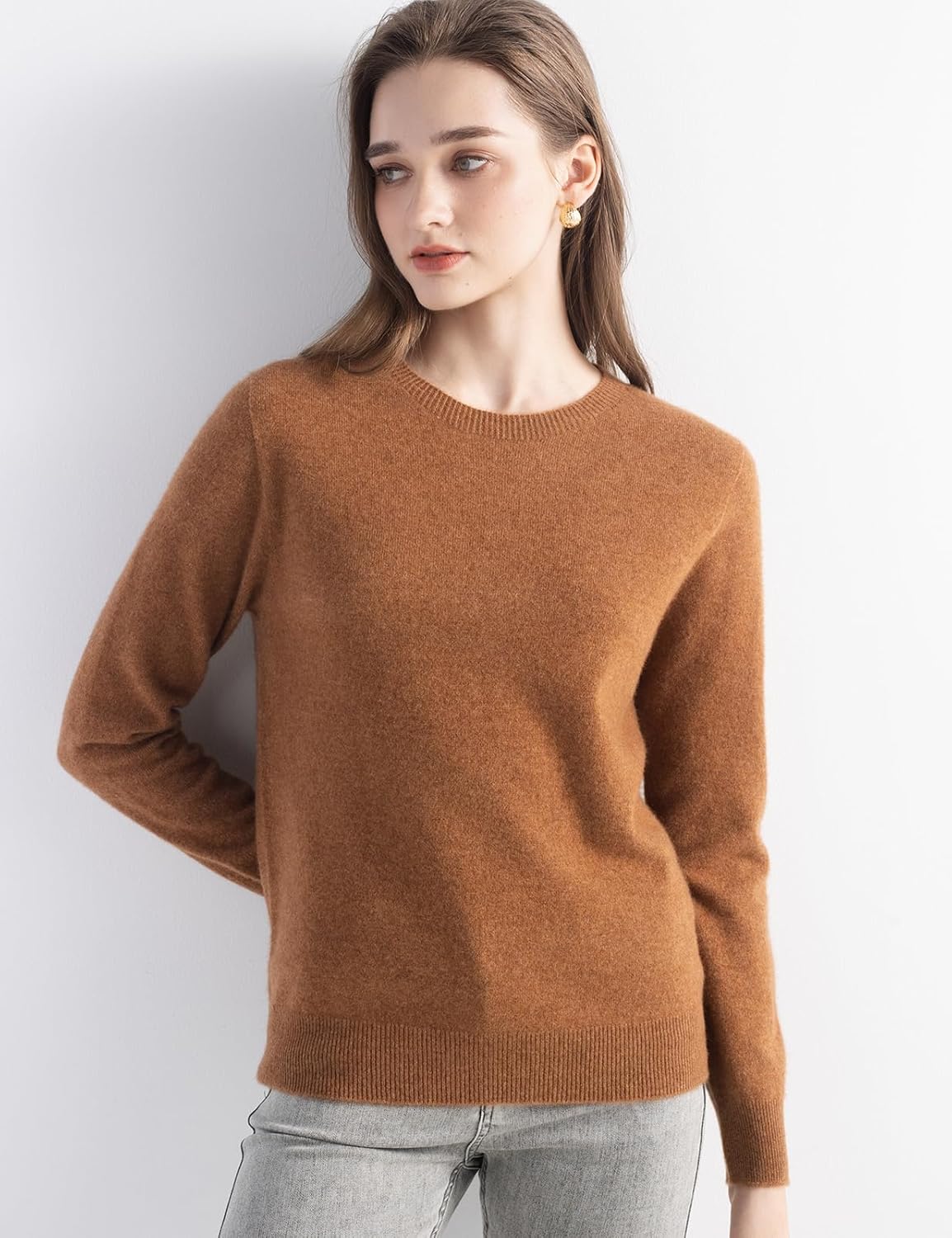 100% Pure Cashmere Sweater Crew Neck Pullover