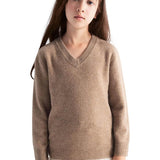 Boys and Girls 100% Merino Wool Seamless V-Neck Sweater