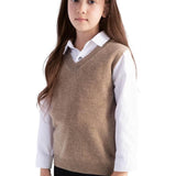 Boys & Girls 100% Merino Wool V-Neck Sleeveless Knit Sweater Vest