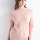 Women's 100% Pure Cashmere Sweater Mock Neck Long Sleeve Warm Leisure 2025 Fall Winter Knit Pullover