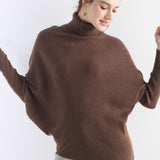 Women's Merino Wool Oversized Sweater 2025 Fall Winter Turtleneck Batwing Sleeve Loose Fit Knit Pullover Sweater