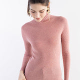 Women's Merino Wool Sweater Fall Winter Turtleneck Rib Long Sleeve First-Line Ready to Wear Seamless Knit Sweater