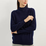 100% Pure Cashmere Women's Sweater Mock Neck Long Sleeve Warm Soft 2025 Fall Winter Knit Pullover