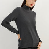 100% Pure Cashmere Women's Sweater Mock Neck Long Sleeve Warm Soft 2025 Fall Winter Knit Pullover