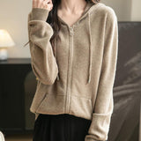 Cardigan de munición larga de manga larga de manga larga de lana 100% merino