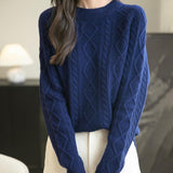 Chanyarn Pull à laine de mérinos de Chanyarn 2025 Automne d'hiver Casual Crewneck à manches longues Câble vintage Pull en tricot