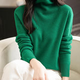 Chanyarn Women's100％メリノウールシームレスセータータートルネックファーストライン長いスリーブニットプルオーバートップを着用する準備ができています