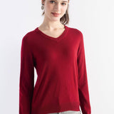 Women's Merino Wool Sweater 2025 Fall Winter V Neck Long Sleeve First-Line Ready to Wear Seamless Knit Sweater
