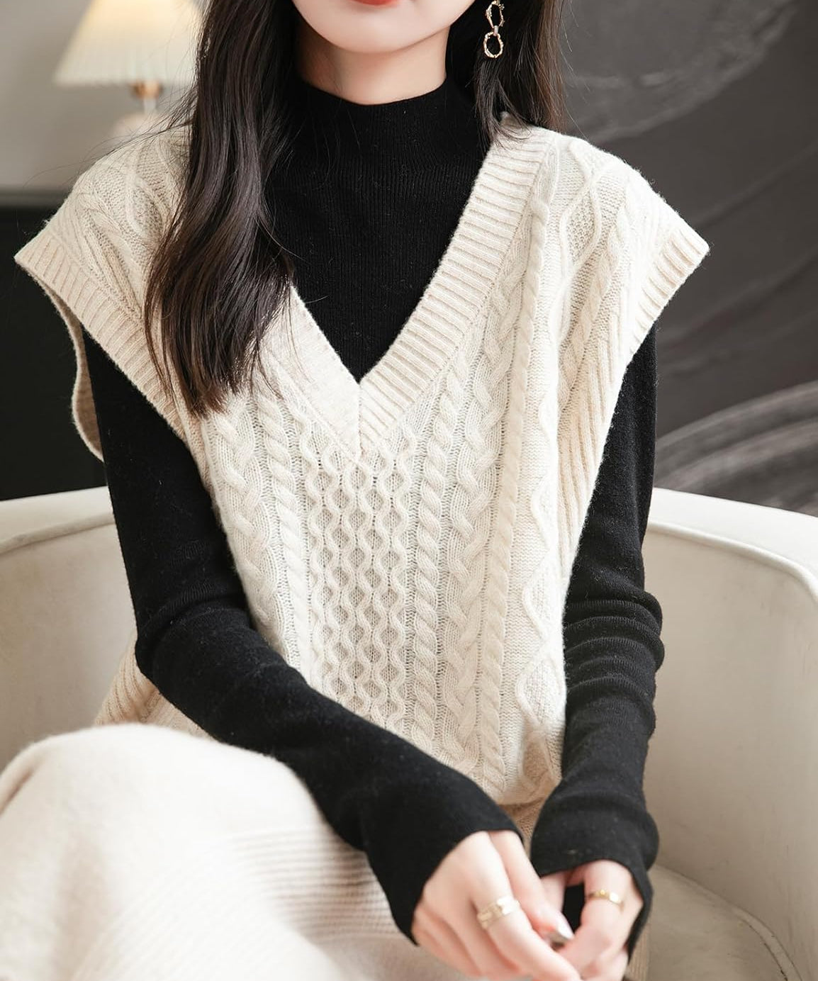 100% Merino Wool V-Neck Sweater Vest