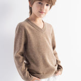 男の子と女の子100％メリノウールのセーター秋の冬のファーストラインクルーネックの長袖のシームレスセーターを着用する準備ができています