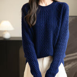 Chanyarn Women's Crew Neck 100% Merino Wool Sweater 2025 Otoño Invierno Cable Cable de manga larga suave suave suéter de manga larga