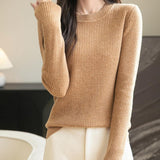 Pull à laine de mérinos 100% pour femmes 2025 Coure d'hiver automne à manches longues à manches longues chaudes et pull en tricot nerveux