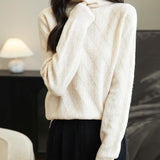 Chanyarn Women's 100% Merino Wool Séter 2025 Otoño Invierno Moda Turtleneck Cable de manga larga Cabina de cable Copas